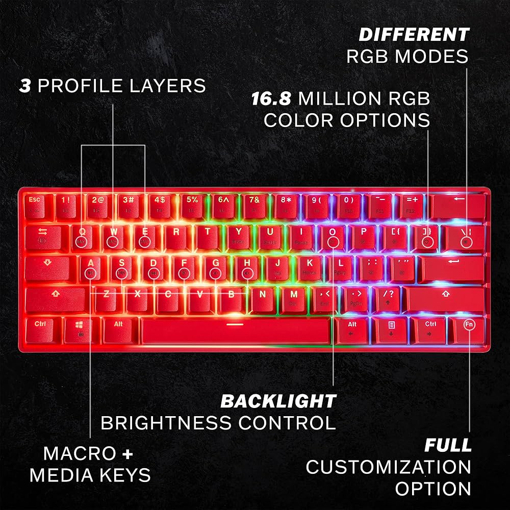 Amazon | HK GAMING GK61s メカニカルゲーミングキーボード - 61